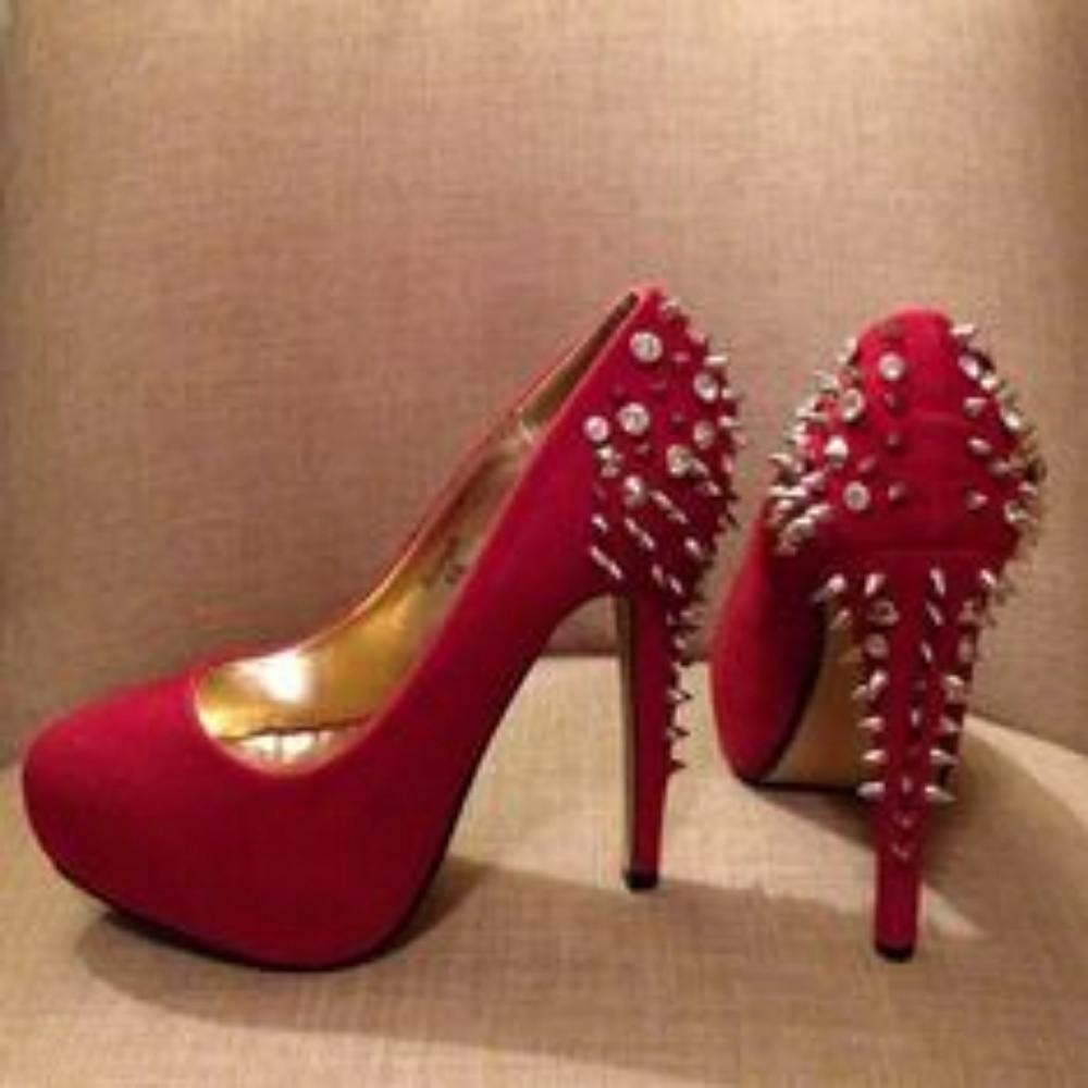 Red Spike Pumps